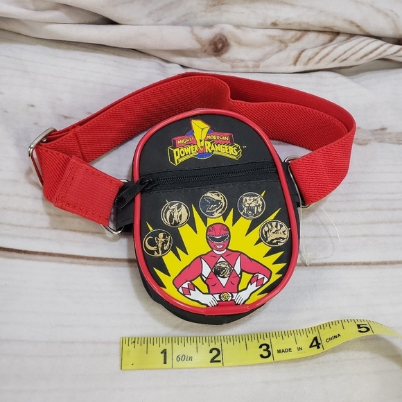 Vintage Mighty Morphin Power Rangers Red Coin Purse Belt Bag Child Size 1994 - Picture 8 of 8